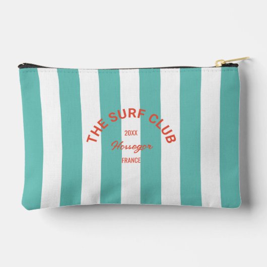 Het Surf Club Crest Turquoise Cabana Stripe Etui (Achterkant)