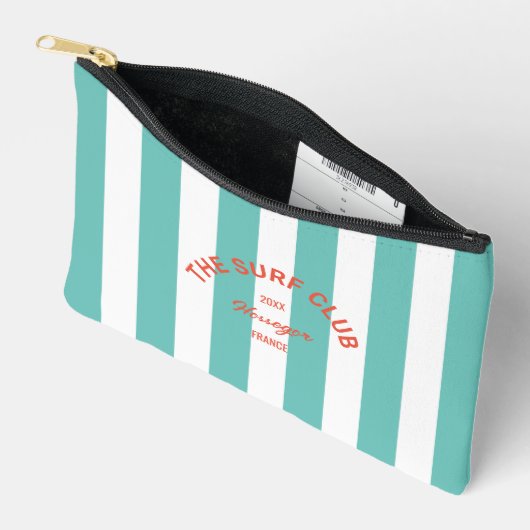 Het Surf Club Crest Turquoise Cabana Stripe Etui (Open)