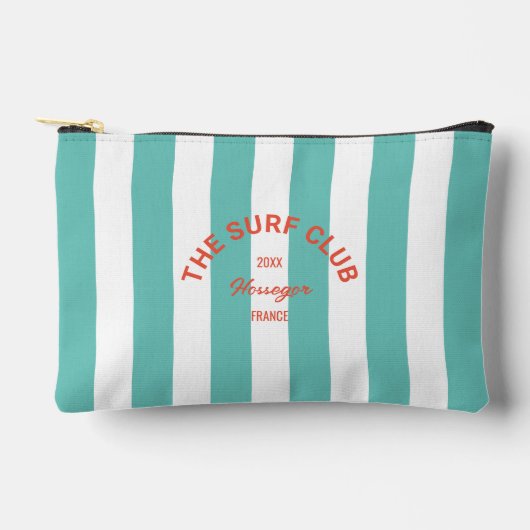Het Surf Club Crest Turquoise Cabana Stripe Etui (Voorkant)