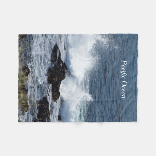 Het surf van de Stille Oceaan Fleece Deken (Voorkant (Horizontaal))