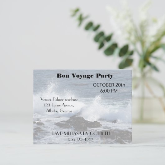 Het surf van de Stille Oceaan Uitnodiging Briefkaart (Staand voorkant)