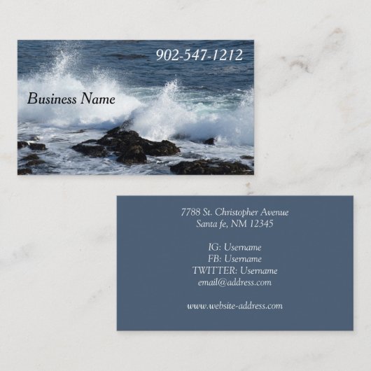 Het surf van de Stille Oceaan Visitekaartje (Voorkant / Achterkant)