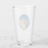 Het surfen Flamingo Grafische Illustratie Glas (Achterkant)