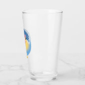 Het surfen Flamingo Grafische Illustratie Glas (Links)