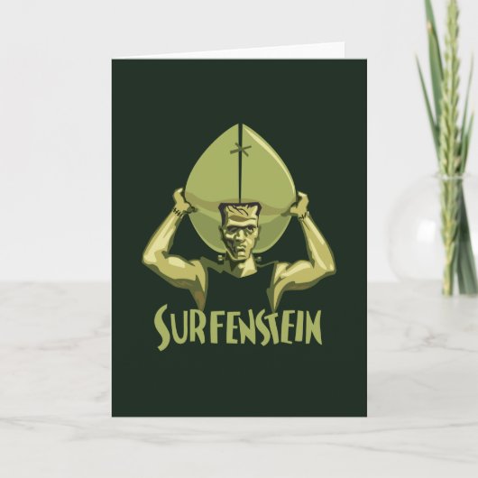 Het surfen Halloween Frankenstein Kaart (Voorkant)