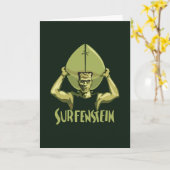 Het surfen Halloween Frankenstein Kaart (Gele Bloem)