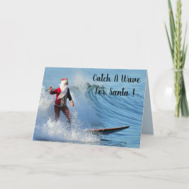 Het surfen Kerstman Feestdagen Kaart
