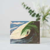 Het surfen Surfer het het Schilderen van de Kunst Briefkaart (Staand voorkant)