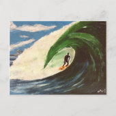 Het surfen Surfer het het Schilderen van de Kunst Briefkaart (Voorkant)