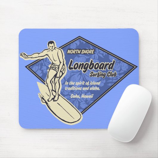 Het Surfen van de club Logo Mousepad Muismat (Met muis)