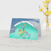 Het surfen van de paashaas kaart (Gele Bloem)