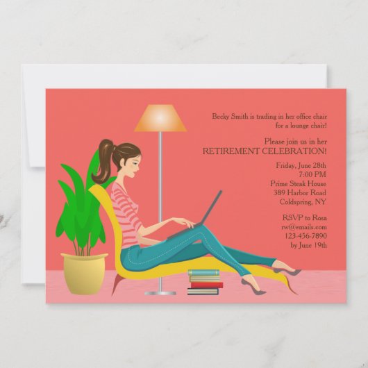 Het surfen van de Uitnodiging van de Pensionering  (Voorkant)