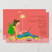 Het surfen van de Uitnodiging van de Pensionering  (Voorkant / Achterkant)