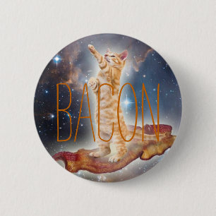 Het Surfen van het bacon Kat Ronde Button 5,7 Cm