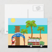 Het Surfen van Kerstmis Feestdagenkaart (Voorkant / Achterkant)