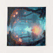 Het surrealistische bos van zwevende wonderen wandkleed (Voorkant (horizontaal))