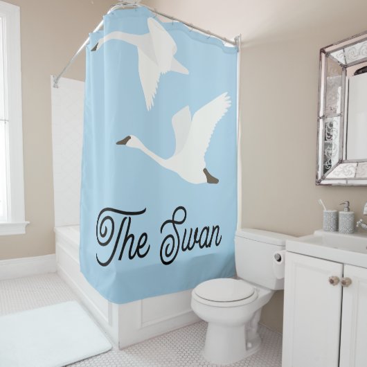 Het Swan Color Block Douchegordijn (In situ)