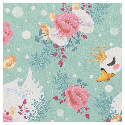 Het Swan Princess Pattern Stof (Close Up)