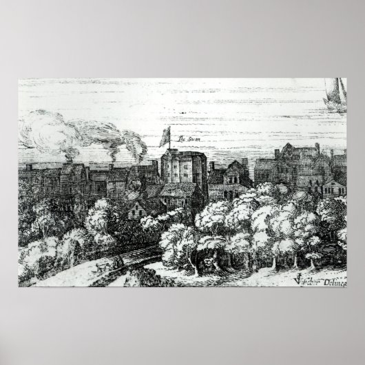 Het Swan Theater op de Bankside Poster (Voorkant)
