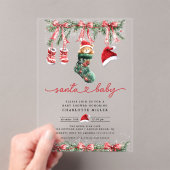 Het Sweet Arrival Baby shower van de Kerstman Acryl Uitnodigingen (Insitu (Draagbaar))