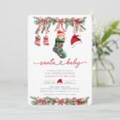 Het Sweet Arrival Baby shower van de Kerstman Kaart (Staand voorkant)