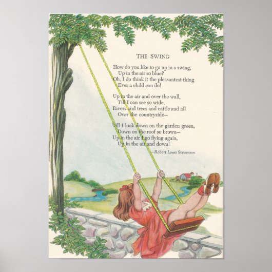 Het Swing Robert Louis Stevenson Nursery Poster (Voorkant)