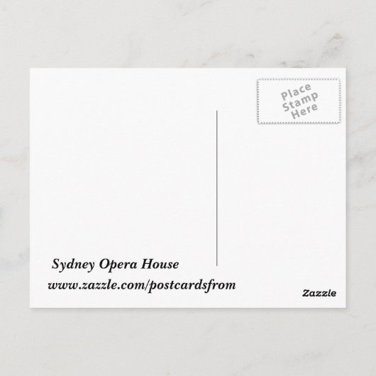 Het Sydney Opera House Briefkaart (Achterkant)