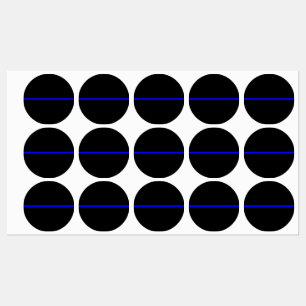 Het symbolische dun blauw lijnconcept labels