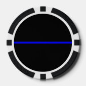Het symbolische dun blauw lijnconcept poker chips (Voorkant)