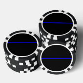 Het symbolische dun blauw lijnconcept poker chips (Opstapeling)