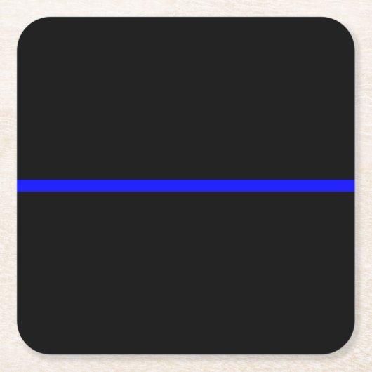 Het symbolische dun blauw lijndecor kartonnen onderzetters (Voorkant)