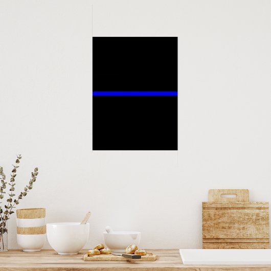 Het symbolische dun blauw lijndecor poster (Keuken)