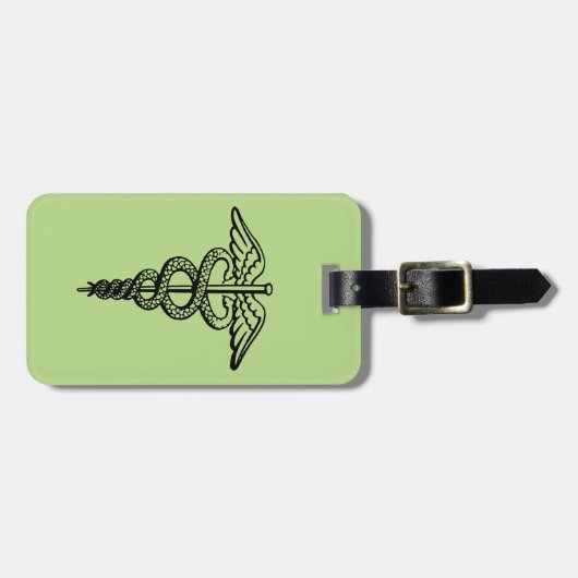 Het symbool Caduceus Bagagelabel (Voorkant horizontaal)