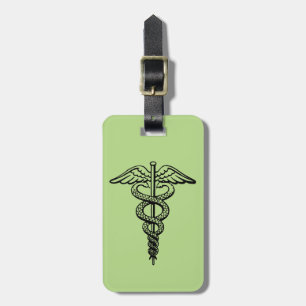 Het symbool Caduceus Bagagelabel