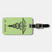 Het symbool Caduceus Bagagelabel (Voorkant horizontaal)