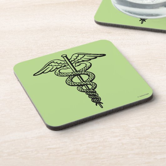 Het symbool Caduceus Bier Onderzetter (Linkerzijde)