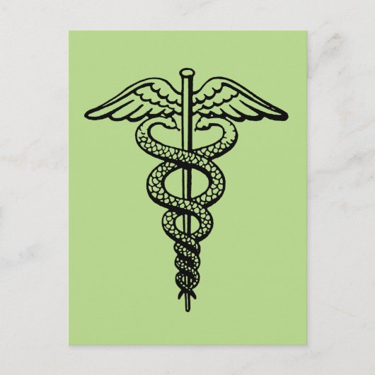 Het symbool Caduceus Briefkaart (Voorkant)