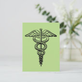 Het symbool Caduceus Briefkaart (Staand voorkant)