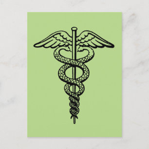 Het symbool Caduceus Briefkaart
