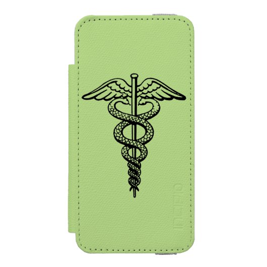 Het symbool Caduceus Incipio iPhone Portemonnee Hoesje (Voorkant Agenda)