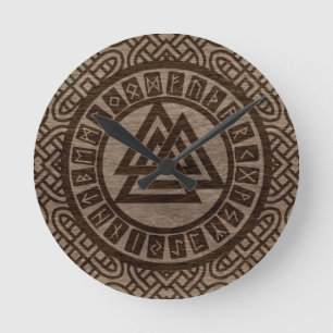 Het Symbool en de Runen van Valknut op Keltisch Ronde Klok