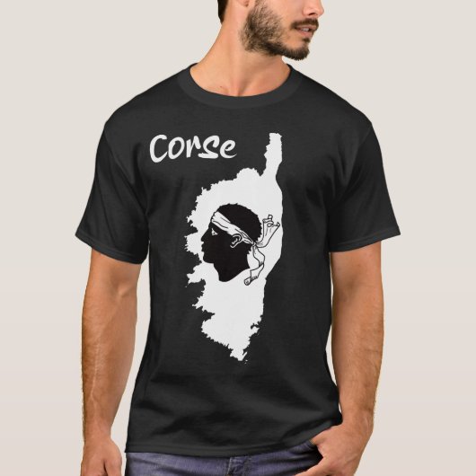 het symbool van de Corsicaanse vlag en de geografi T-shirt (Voorkant)