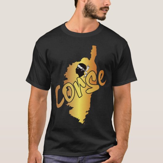 het symbool van de Corsicaanse vlag en de geografi T-shirt (Voorkant)