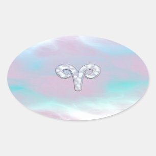 Het Symbool van de Dierenriem van de Ram van de Ovale Sticker