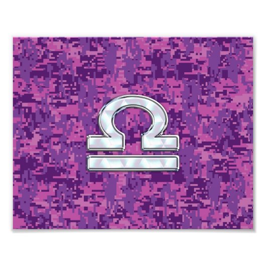 Het Symbool van de Dierenriem van de Weegschaal op Foto Afdruk (Voorkant)