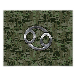 Het Symbool van de Dierenriem van kanker op Bos Foto Afdruk