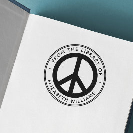 Het symbool van de kant van de bibliotheek van de   zelfinktende stempel