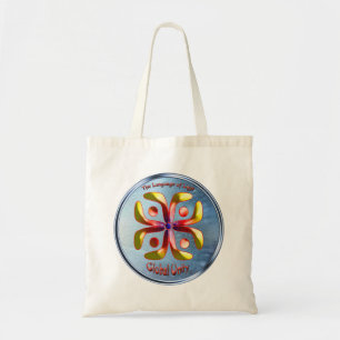 Het symbool van de mondiale eenheid tote bag