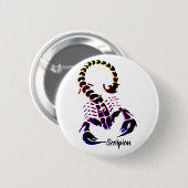 Het symbool van de schorpioen zodiak ronde button 5,7 cm (Voorkant /achterkant)