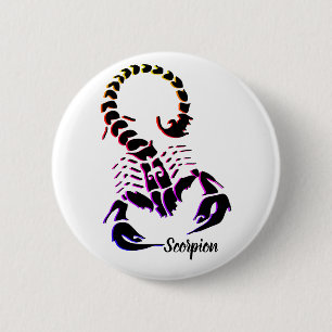 Het symbool van de schorpioen zodiak ronde button 5,7 cm